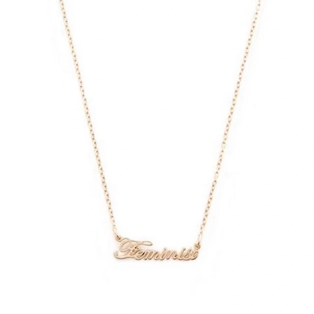 WOMENS GOLD FEMINISE PENDANT NECKLACE